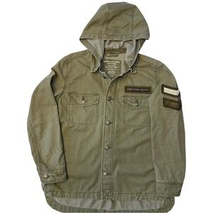 American Eagle Outfitters Y2K Green‎ Hooded Military Field Jacket Size M